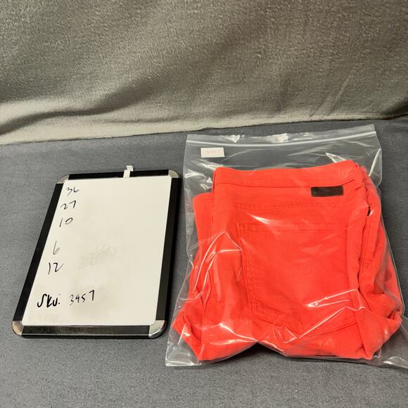 Boden Jeans Womens 12 (36x27 ACTUAL) Orange Denim Ankle Zip Skimmer Coastal - Picture 10 of 10